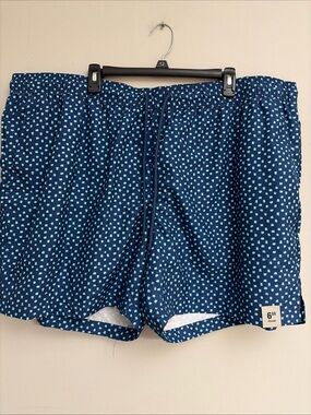 George New! Men's Navy Blue Printed Swim / Athletic Shorts size 3XL